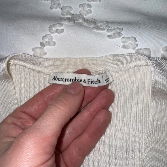 Abercrombie & Fitch Cream Ribbed Cardigan - Picture 6 of 7